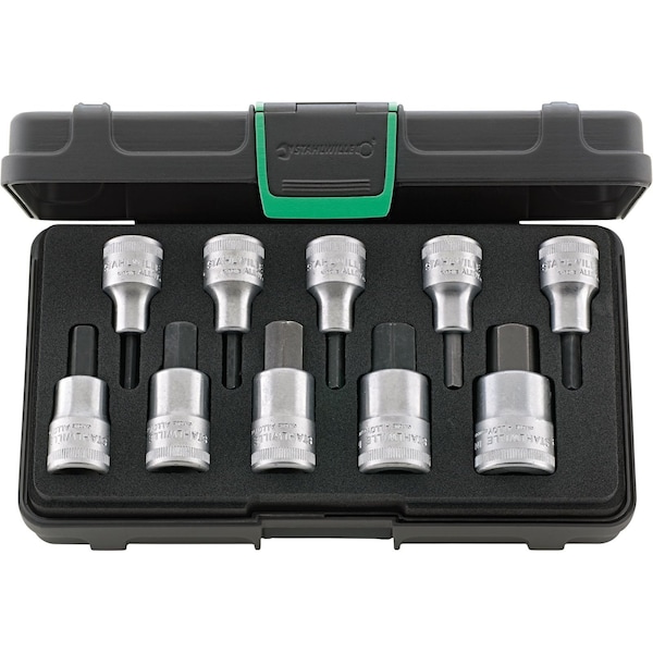 12, 5 mm (1/2") INHEX socket set No.54 10-pcs.